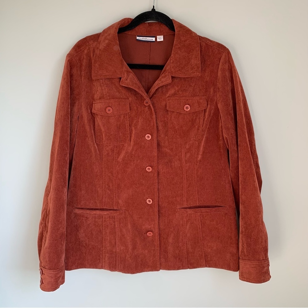 Vintage Croft & Barrow Corduroy Burnt Orangish/Red Jacket